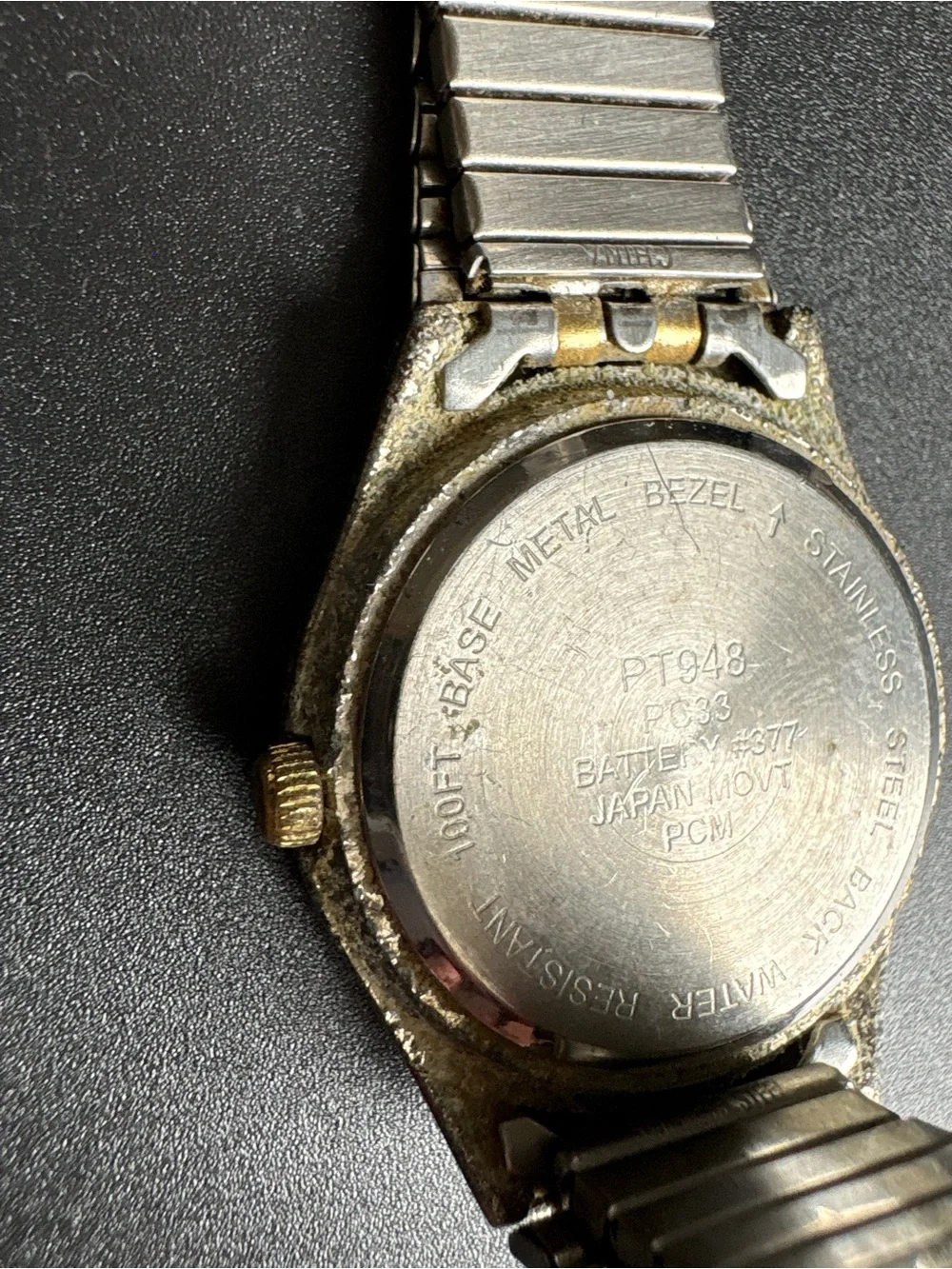 Two-Tone Men's Dress Watch with Date - White Dial